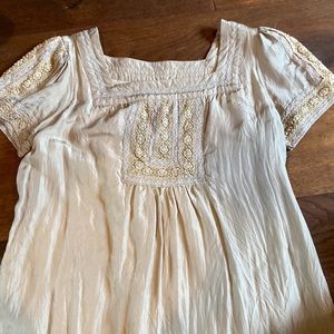 Adorable silk mini dress with lace detail! Never worn.